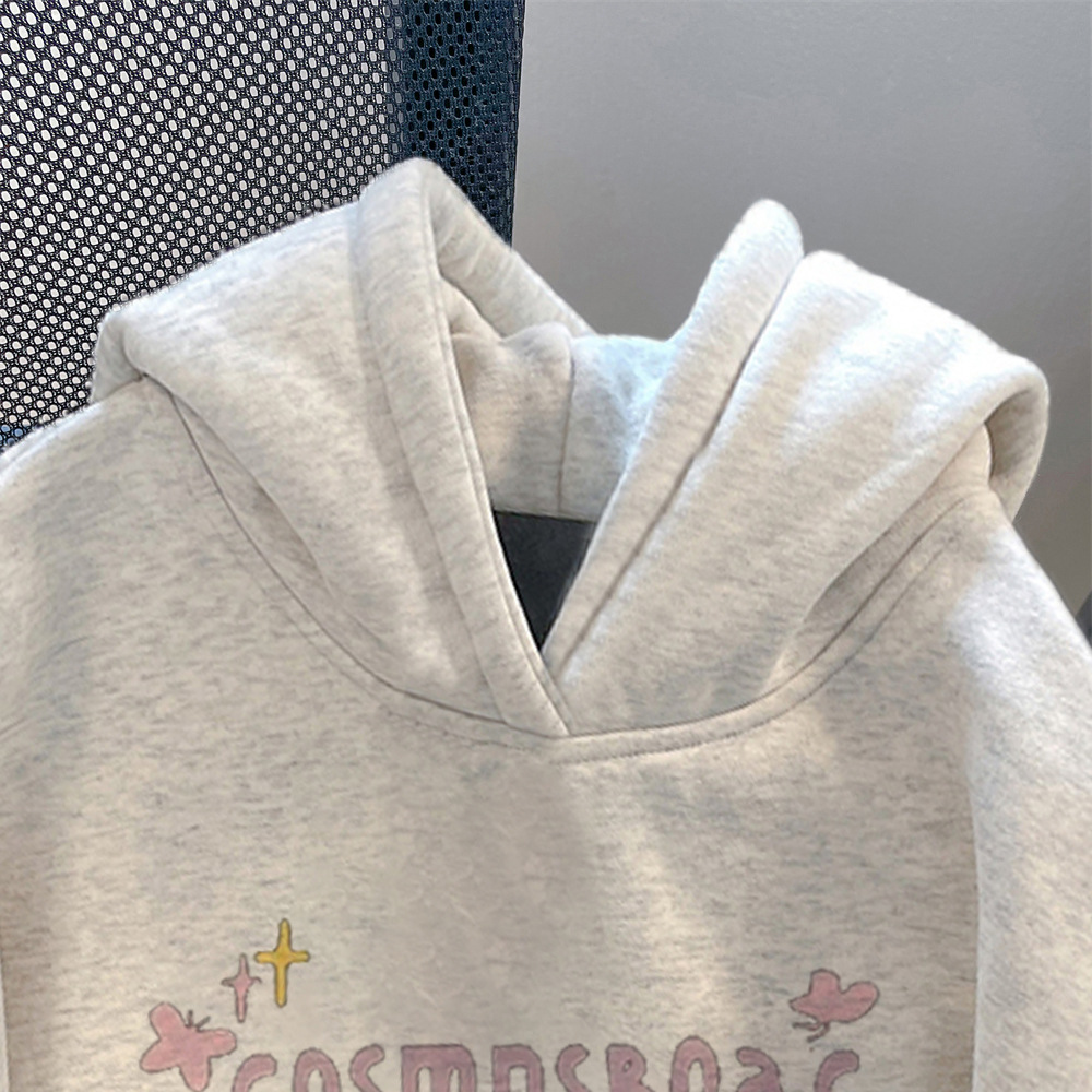 American Style Fashion Brand oversize New Year Fireworks Sweater Women's fleece-lined Thickened Winter Lazy Style Couple Hooded Jacket - Image 4