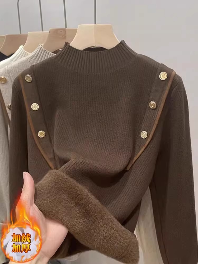 Velvet Half Turtleneck Sweater - Image 2