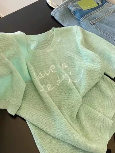 Green Print Knit Tee