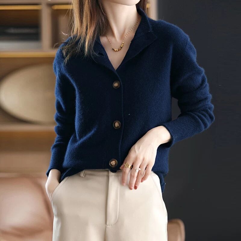 Solid Knit Short Cardigan - Image 4