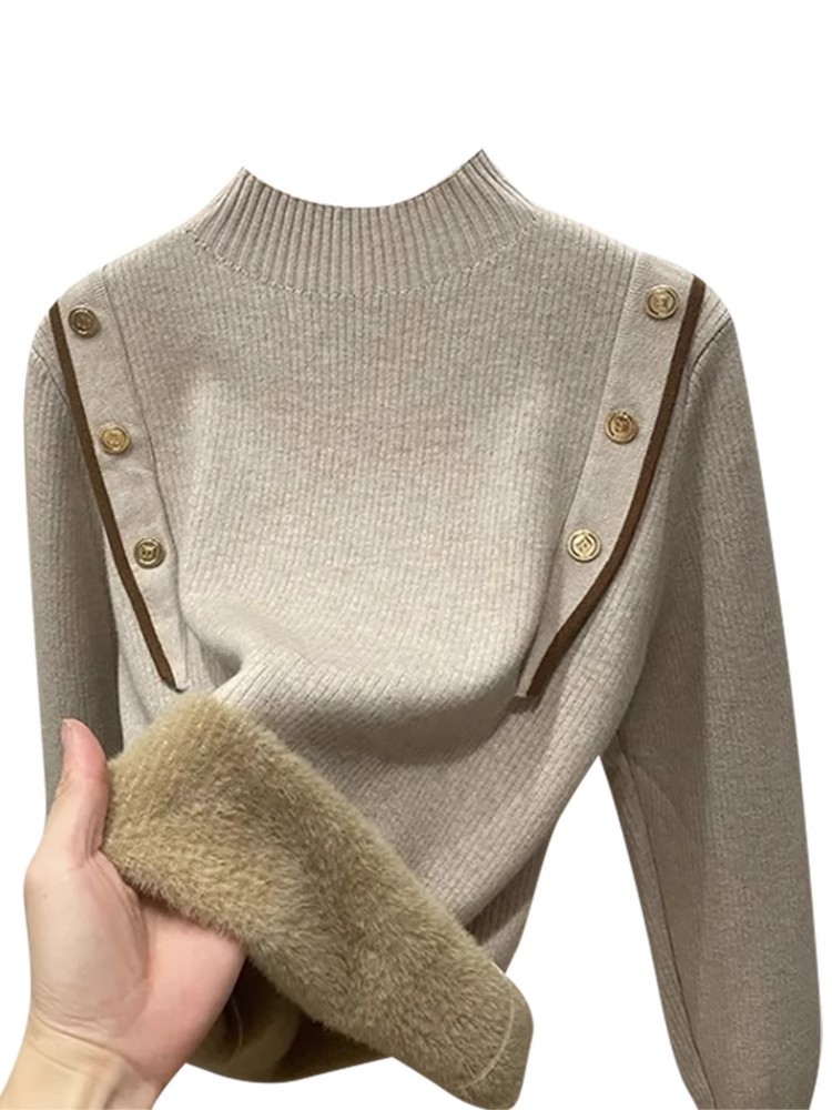 Velvet Half Turtleneck Sweater - Image 5