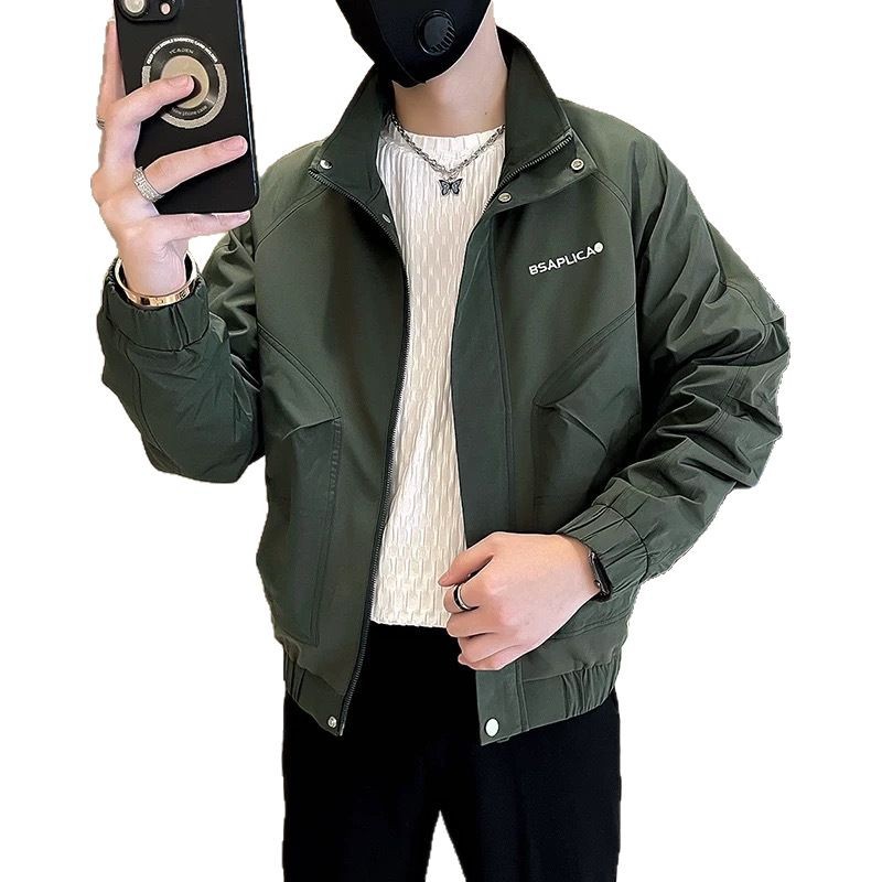 Vertical Collar Jacket Men's Spring and Autumn Trendy Brand Casual Embroidered Double Layer Interior 2025 New Fashionable Duffian Men's Jacket - Image 5