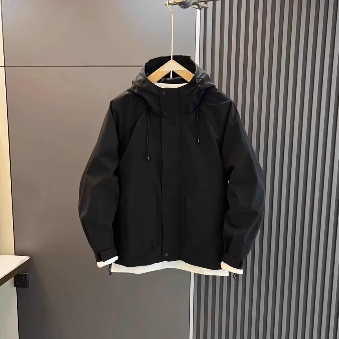 Men's Spring and Autumn Jacket Coat Men's American Style Charge Trendy Hooded Plutton Handsome Casual Loose Work Coat Trendy - Image 2