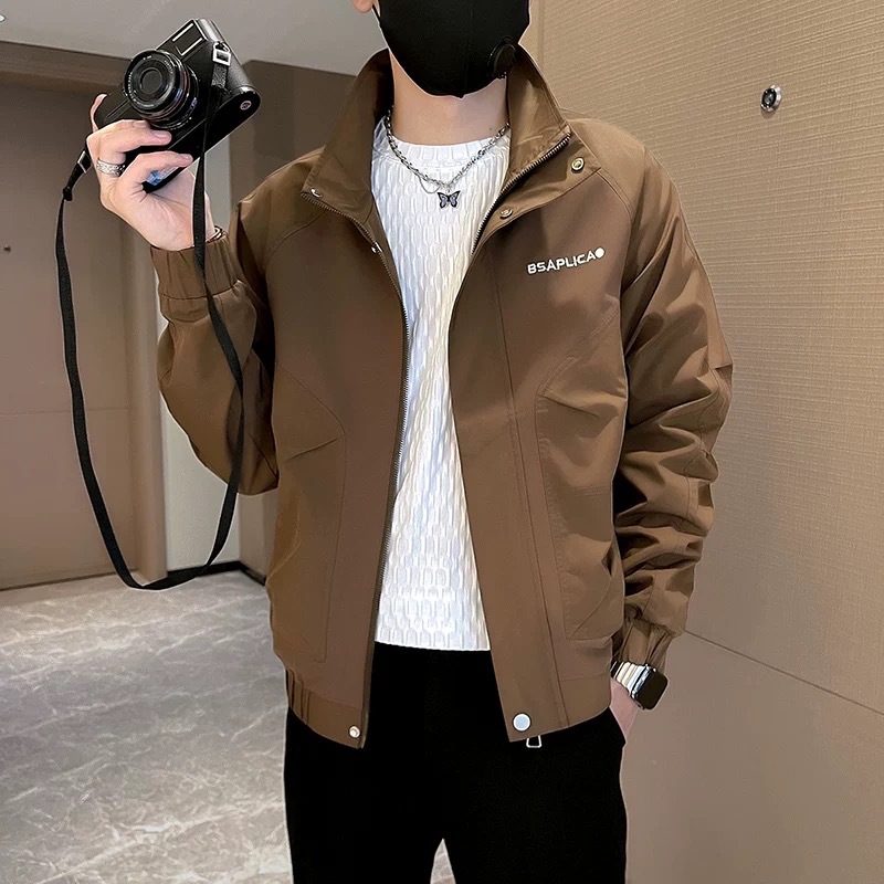 Vertical Collar Jacket Men's Spring and Autumn Trendy Brand Casual Embroidered Double Layer Interior 2025 New Fashionable Duffian Men's Jacket - Image 3