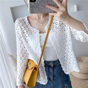 Hollow Knit Cardigan