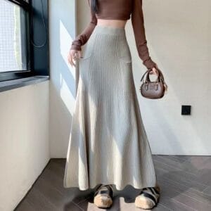Versatile Knit A-Line Skirt