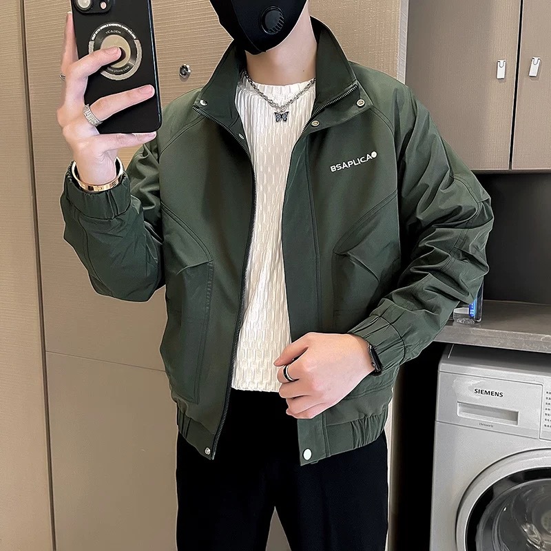 Vertical Collar Jacket Men's Spring and Autumn Trendy Brand Casual Embroidered Double Layer Interior 2025 New Fashionable Duffian Men's Jacket - Image 4