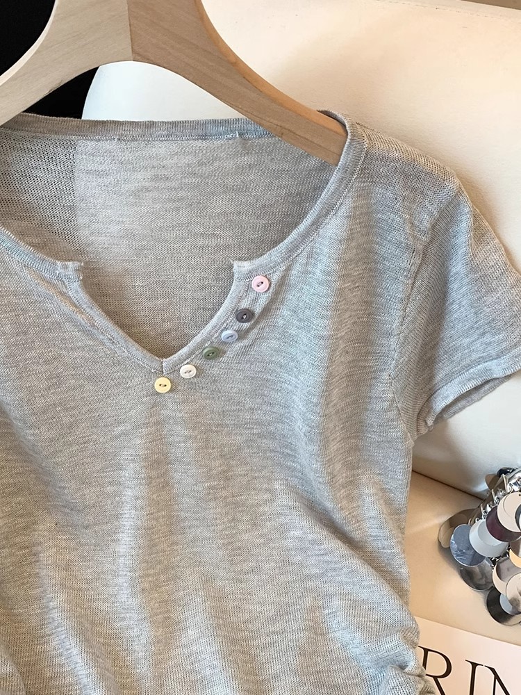 Colorful Buckle Knit Top - Image 3