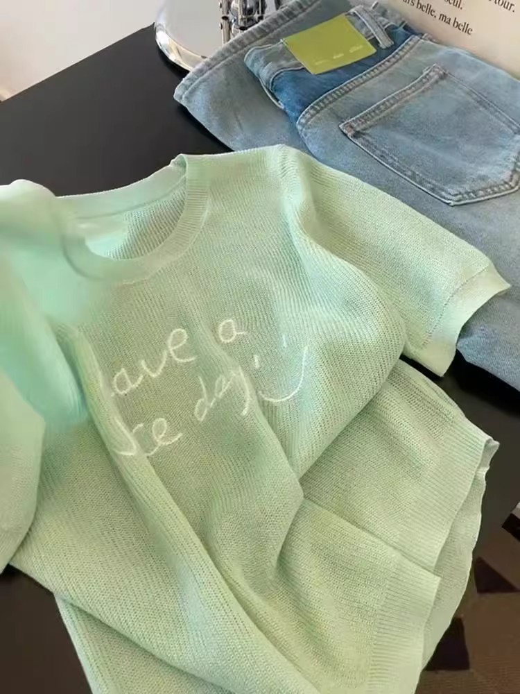 Green Print Knit Tee - Image 3