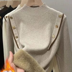 Velvet Half Turtleneck Sweater