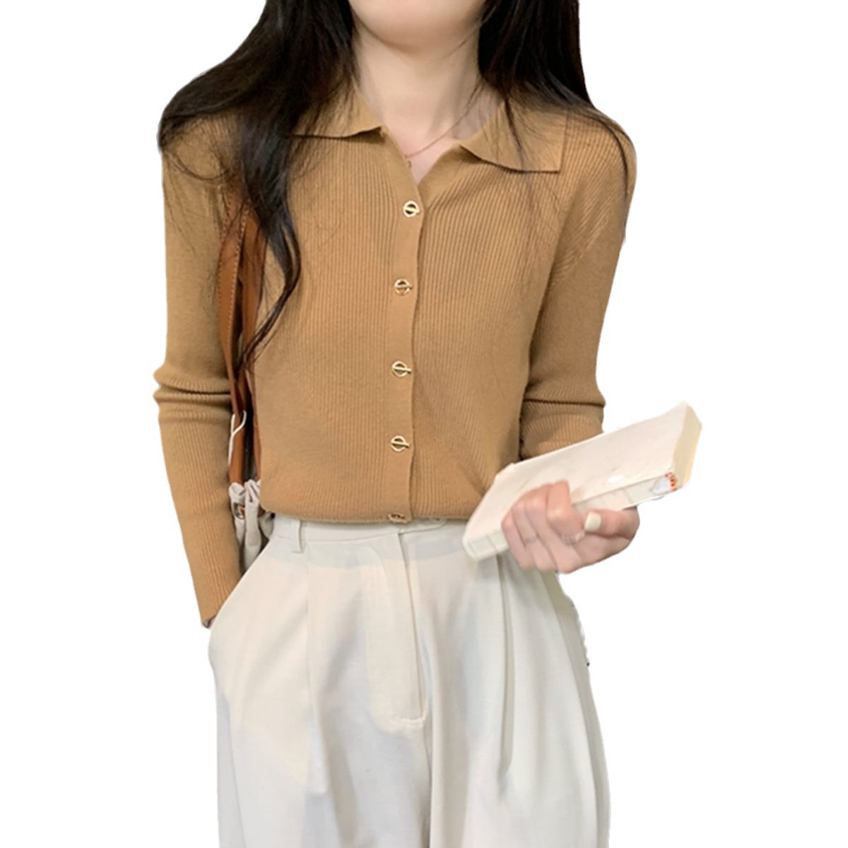 Button Polo Knit Cardigan - Image 5