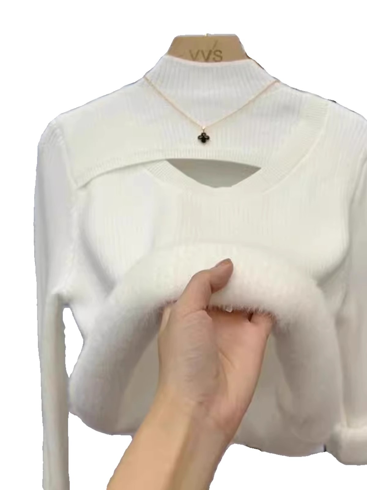 Fleece-Lined Knit Sweater - Image 5